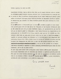[Carta] 1995 abril 3, Santos Lugares, Argentina [a] Matilde Ladrón de Guevara  [manuscrito] Ernesto Sábato.