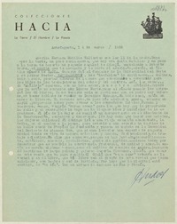 [Carta] 1986 marzo 14, Antofagasta, Chile [a] Matilde Ladrón de Guevara  [manuscrito] Andrés Sabella.