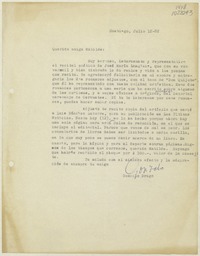 [Carta] 1982 julio 12, Santiago, Chile [a] Matilde Ladrón de Guevara  [manuscrito] Gonzalo Drago.