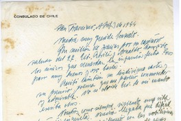 [Carta] 1944 abril 5, San Francisco, California [a] Consuelo  [manuscrito] Juan Guzmán Cruchaga.