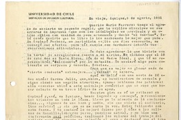 [Carta] 1951 agosto 6, Iquique [a] Mario Ferrero  [manuscrito] Andrés Sabella.