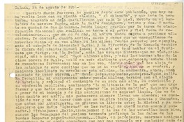 [Carta] 1951 agosto 26, Calama [a] Mario Ferrero  [manuscrito] Andrés Sabella.