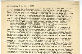 [Carta] 1954 junio 7, Antofagasta [a] Mario Ferrero  [manuscrito] Andrés Sabella.