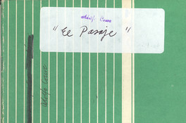 Portada cuaderno de manuscritos perteneciente a Adolfo Couve