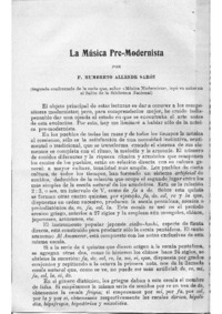 La Música pre-modernista
