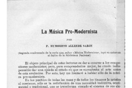 La Música pre-modernista