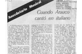 Cuando Arauco Cantó en Italiano