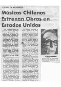 Músicos Chilenos Estrenan obras en Estados Unidos Festival en Washington