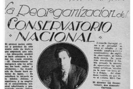 La Reorganización del Conservatorio Nacional