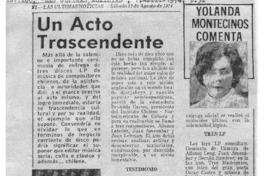 Un acto trascendente