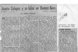 Acario Cotapos y su labor en Buenos Aires