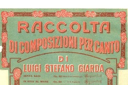 Racolta di composizioni per canto
