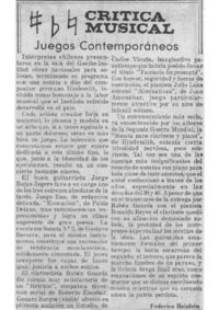 Crítica Musical Juegos Contemporáneos