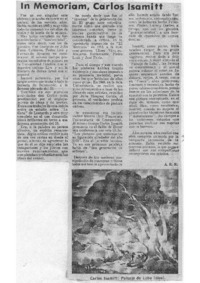 In Memoriam, Carlos Isamitt