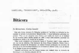 Bitácora In Memoriam, Carlos Isamitt