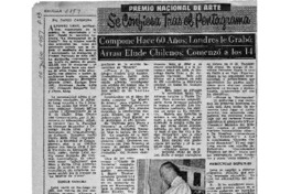 Premio Nacional de Arte se confiesa tras el pentagrama