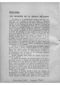 Los orígenes de la música religiosa