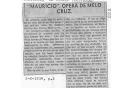 "Mauricio", ópera de Melo Cruz.
