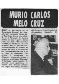 Murió Carlos Melo Cruz