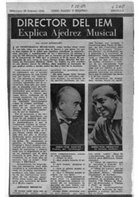 Director del IEM explica Ajedrez Musical.