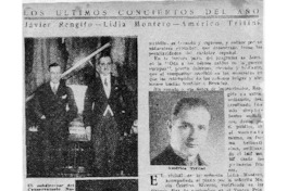 Los últimos conciertos de año Javier Rengifo, Lidia Montero, Américo Tritini