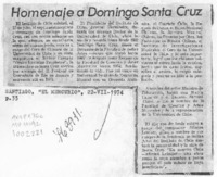 Homenaje a Domingo Santa Cruz