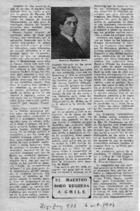 El maestro Soro regresa a Chile