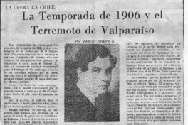 La temporada de 1906 y el terremoto de Valparaíso