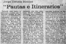 Jorge Urrutia Blondel "Pautas e Itinerarios"