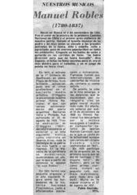 Nuestros Músicos Manuel Robles (1780-1837)