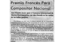 Premio francés para compositor nacional