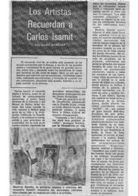 Los artistas recurdan a Carlos Isamit