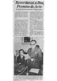 Recordaron a dos Premios de Arte.