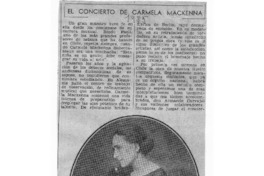 El concierto de Carmela Mackenna