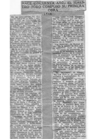 Hace cincuenta años el maestro Soro compuso su primera obra