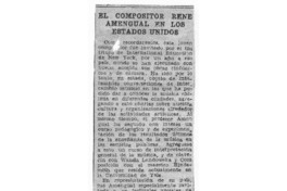 El compositor René Amengual en los Estados Unidos