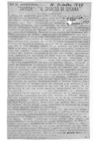 "Sayeda", il Segreto di Susana En el Municipal