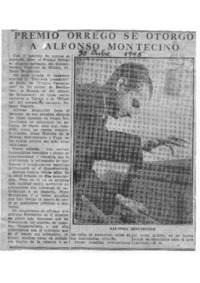 Premio Orrego se otorgó a Alfonso Montecino