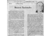 Músicos nacionales Domingos de papel