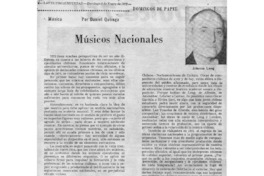 Músicos nacionales Domingos de papel