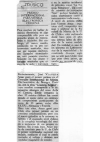 Premio internacional para música electrónica chilena