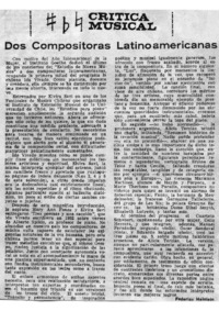 Dos compositoras latinoamericanas