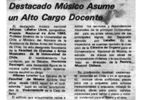 Destacado músico asume un alto cargo docente