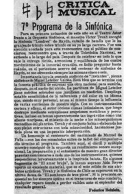 7° Programa de la Sinfónica Crítica Musical