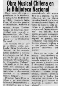 Obra musical chilena en la Biblioteca Nacional