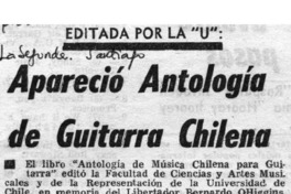 Apareció antología de guitarra chilena Editada por la "U"