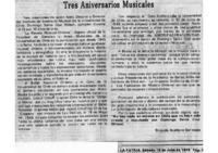 Tres Aniversarios Musicales
