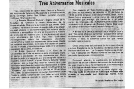 Tres Aniversarios Musicales