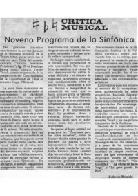 Noveno Programa de la Sinfónica Crítica Musical