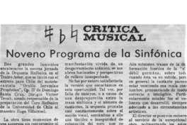 Noveno Programa de la Sinfónica Crítica Musical
